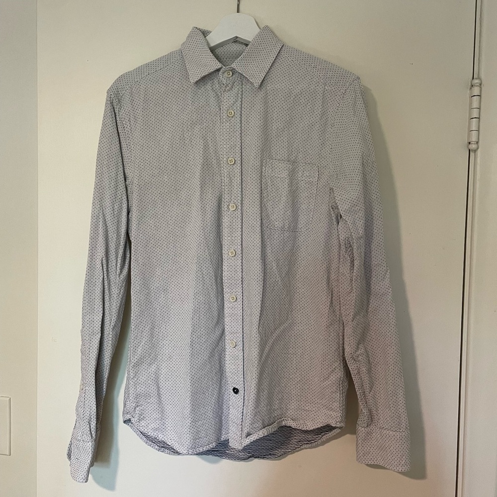 Taylor Stitch White Dot Casual Button Down Shirt